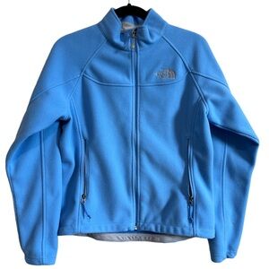 The North Face‎ Windwall Women Médium Zip Up Toggle Sky Blue 2-Pocket Zip Jacket